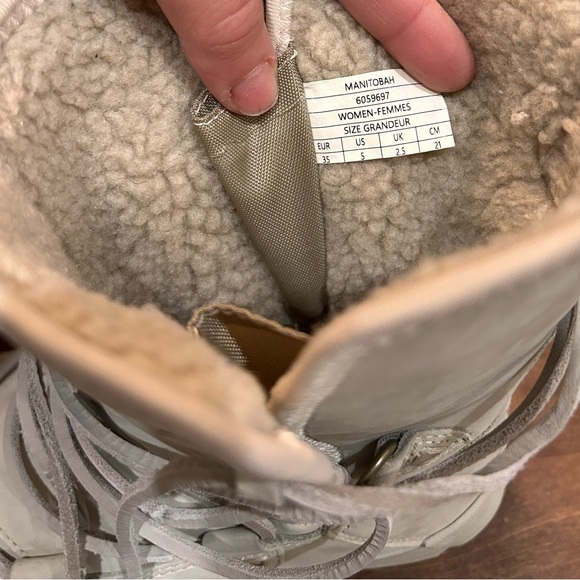 Manitobah Pacific Half Waterproof Shearling Lined Winter Boots Pumice Size 5 - Picture 6 of 6